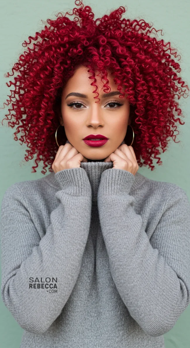15. Bright Red Tight Curls | 15 Red Hair Looks To Warm Up Your Vibe This Winter