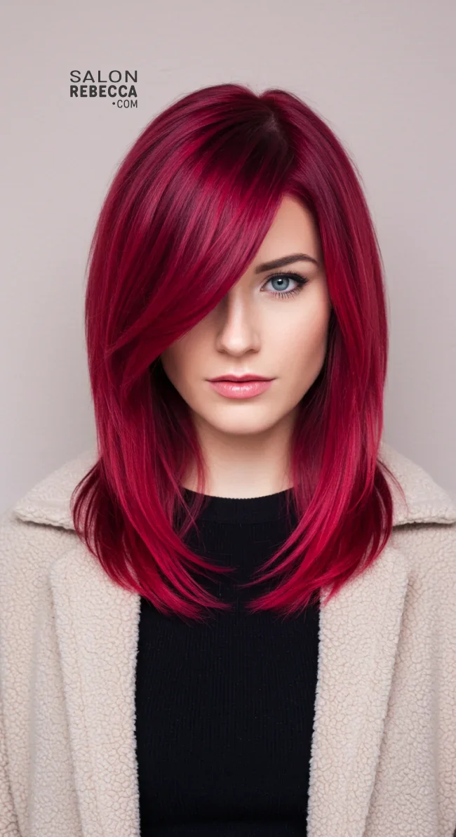 5. Crimson Long Layers | 15 Red Hair Looks To Warm Up Your Vibe This Winter