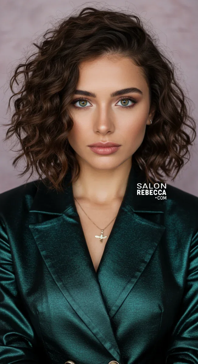 5. Curly Side-Part Bob | 7 Side-Part Bob Haircut Ideas
