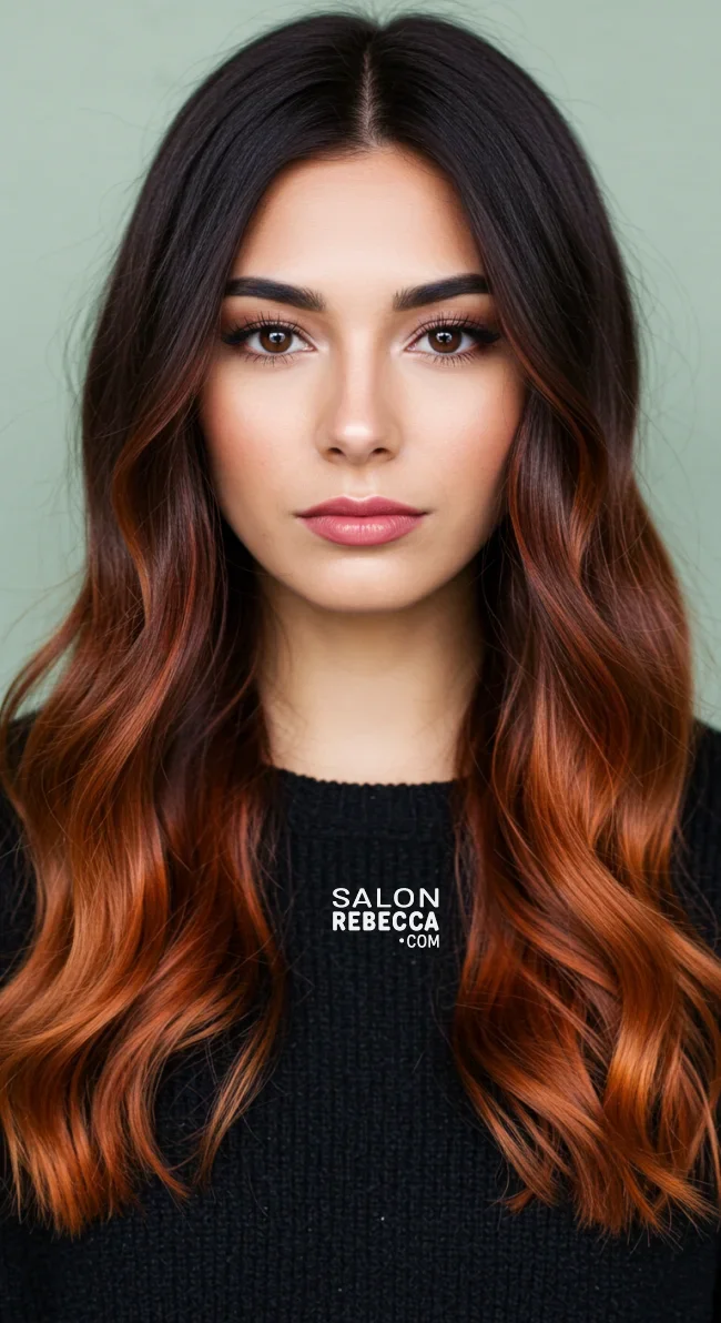 12. Dark Mahogany Copper Ombre | 15 Captivating Copper Hair Shades For A Warm Winter Look