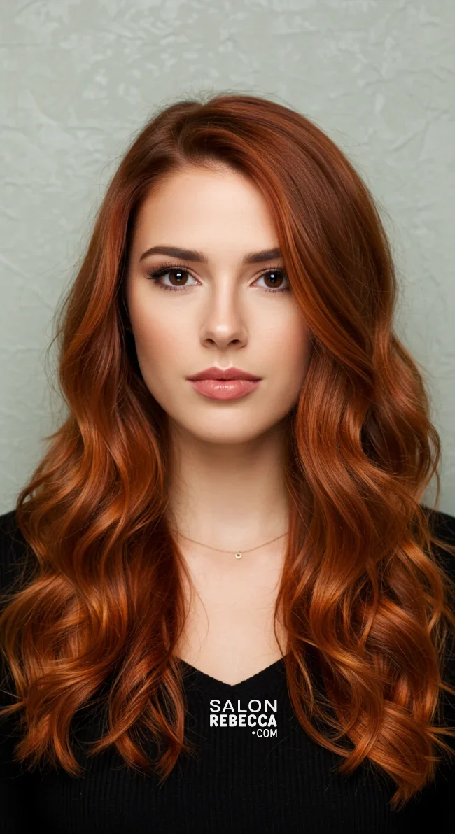 10. Pumpkin Spice Copper Waves | 15 Captivating Copper Hair Shades For A Warm Winter Look