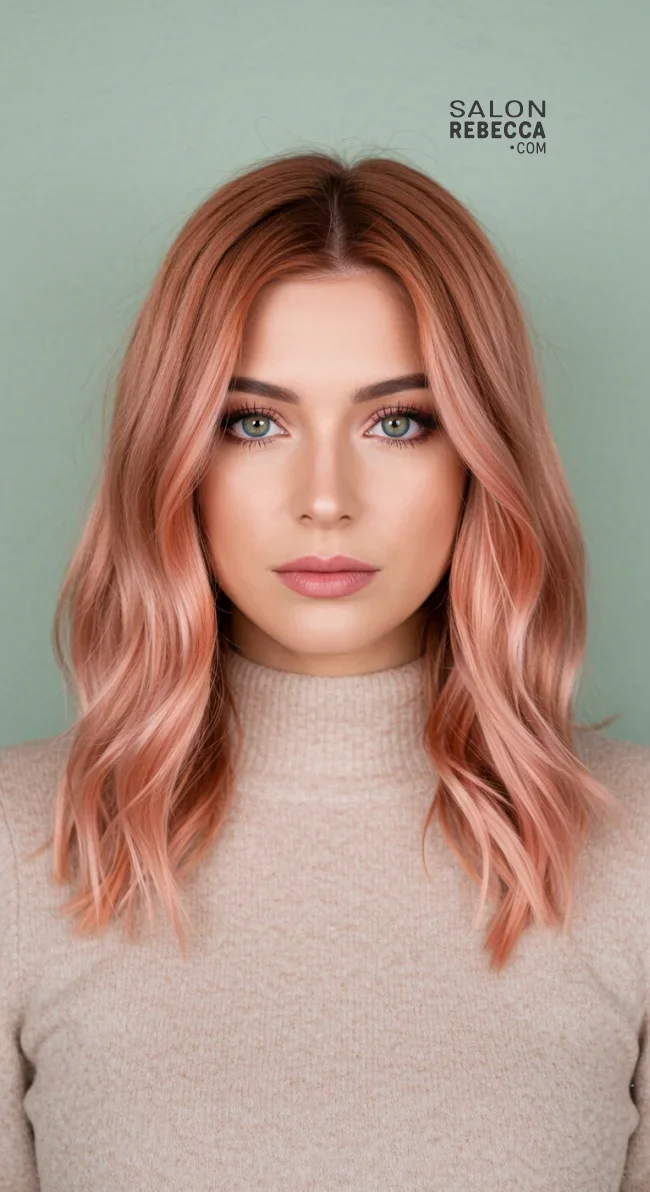 5. Soft Rose Copper Balayage | 15 Captivating Copper Hair Shades For A Warm Winter Look