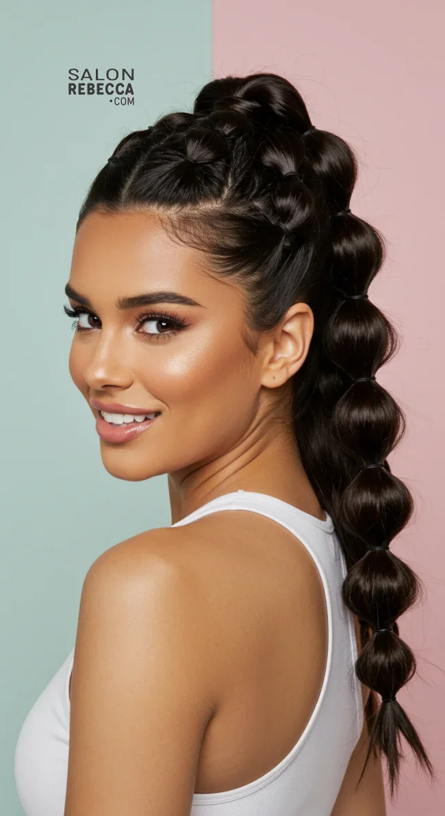 13. Bubble Ponytail | Long Hairstyles For Every Occasion: Elevate Your Style