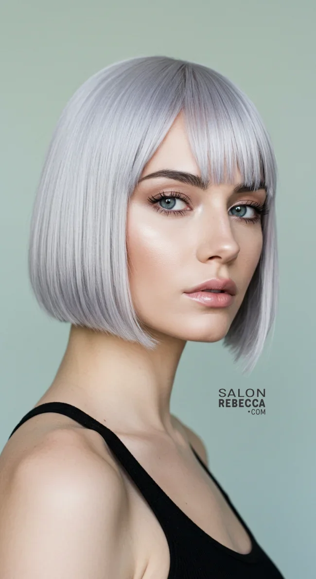 3. Sleek Silver Bob | Grey Blending: A Chic And Ageless Way To Wear Your Hair