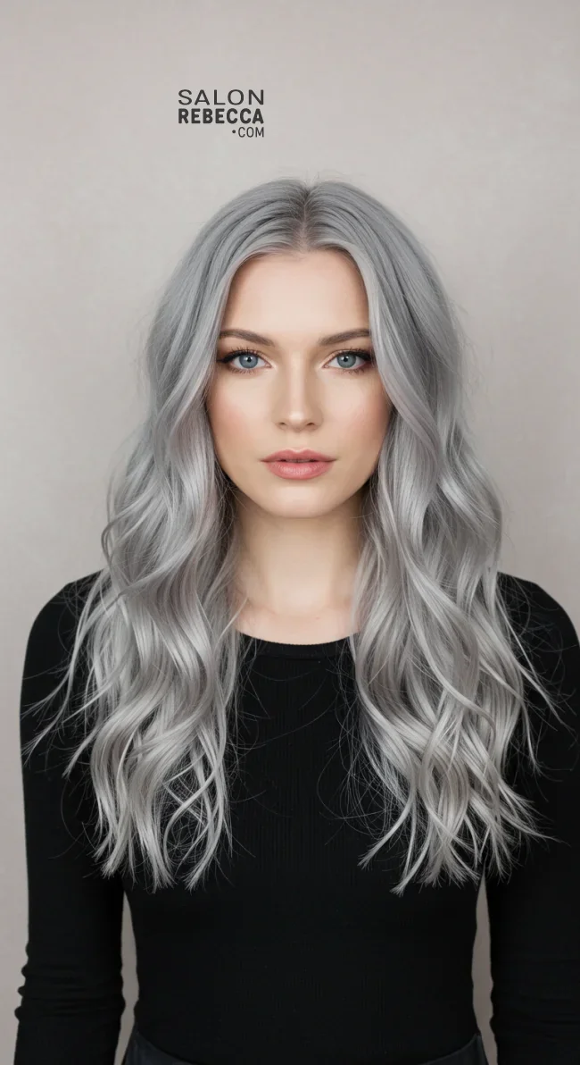 8. Wavy Grey Tresses | Grey Blending: A Chic And Ageless Way To Wear Your Hair
