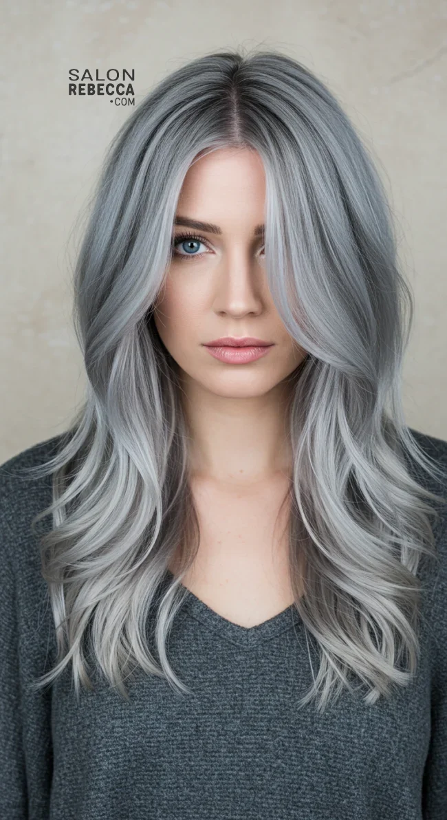 2. Soft Blended Grey Layers | Grey Blending: A Chic And Ageless Way To Wear Your Hair