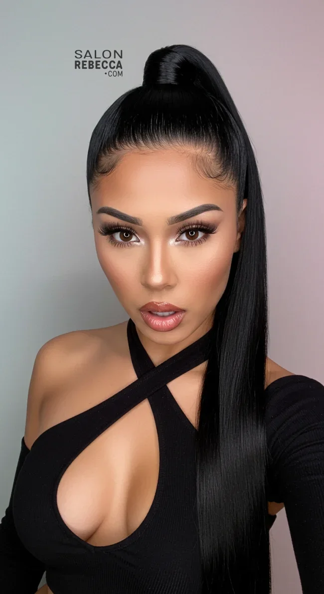 2. Sleek High Ponytail | 10 Unique Latina Hairstyles That Radiate Confidence