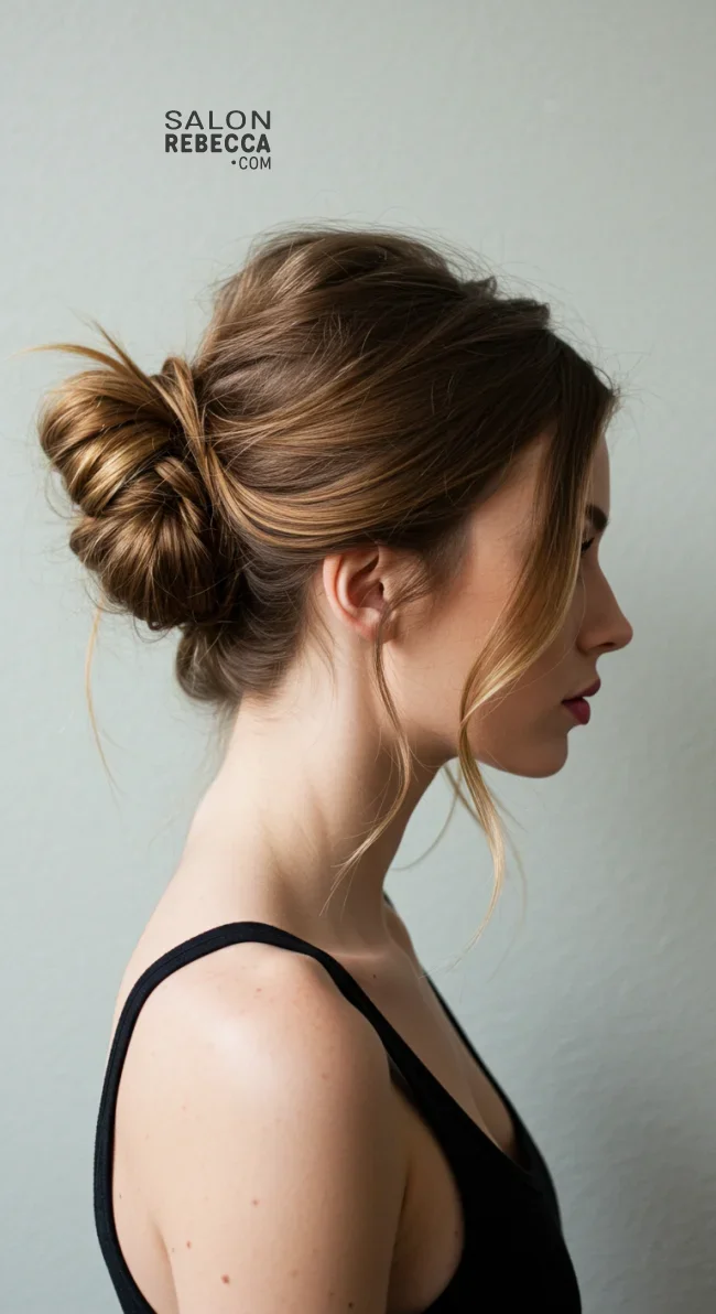 2. Messy Low Bun | Explore Cute Bun Hairstyle Ideas For A Stylish Look!
