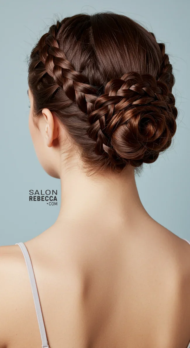14. Braided Crown Bun | Explore Cute Bun Hairstyle Ideas For A Stylish Look!