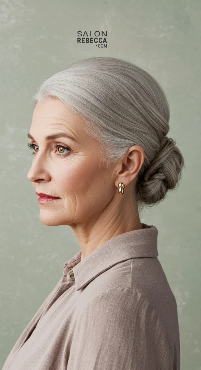 10. Elegant Chignon Updo | 15 Best Haircuts For Women Over 60