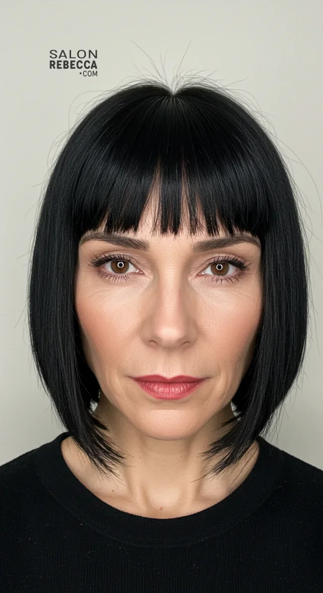 5. Blunt Cut with Fringe | 15 Best Haircuts For Women Over 60