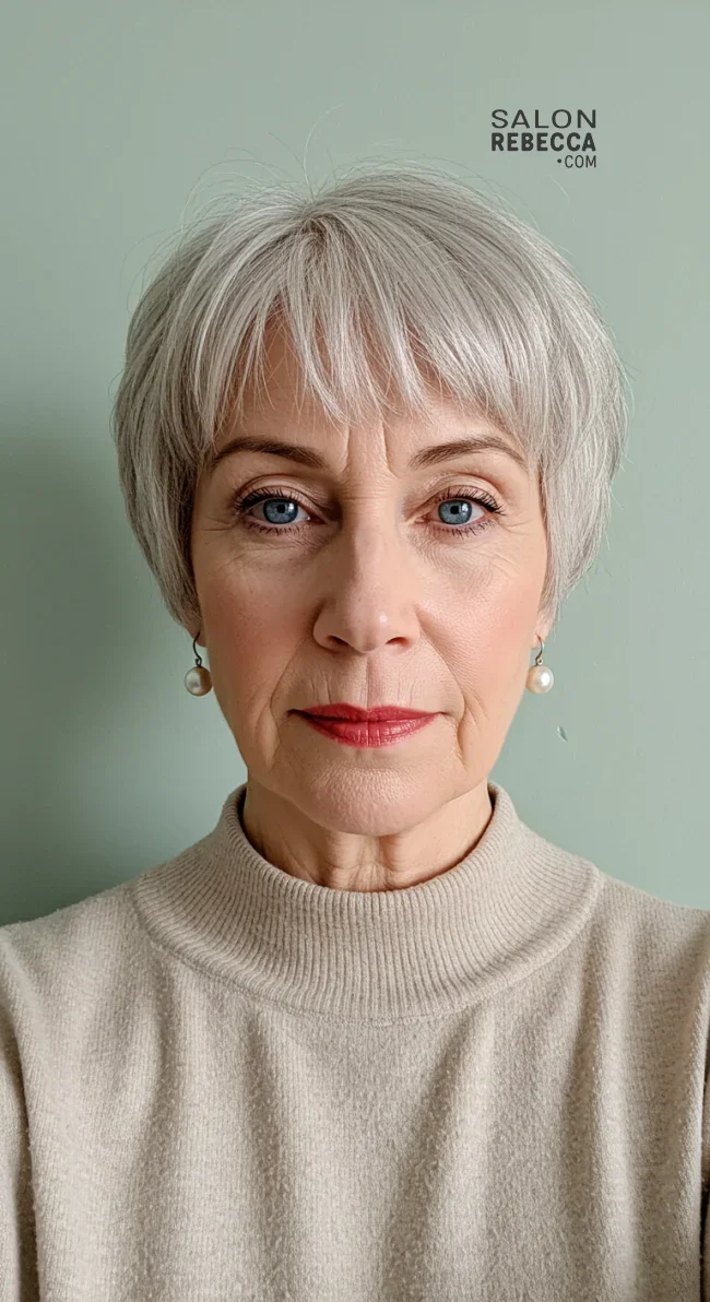 8. Textured Bowl Cut | 15 Best Haircuts For Women Over 60