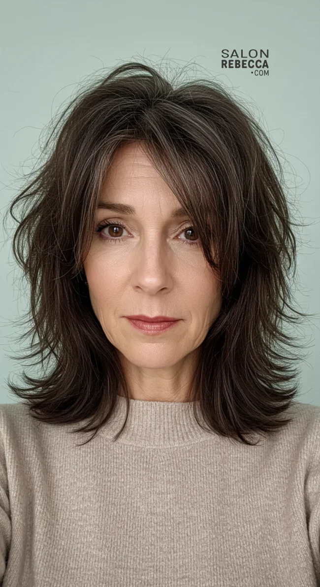 4. Shaggy Layered Cut | 15 Best Haircuts For Women Over 60