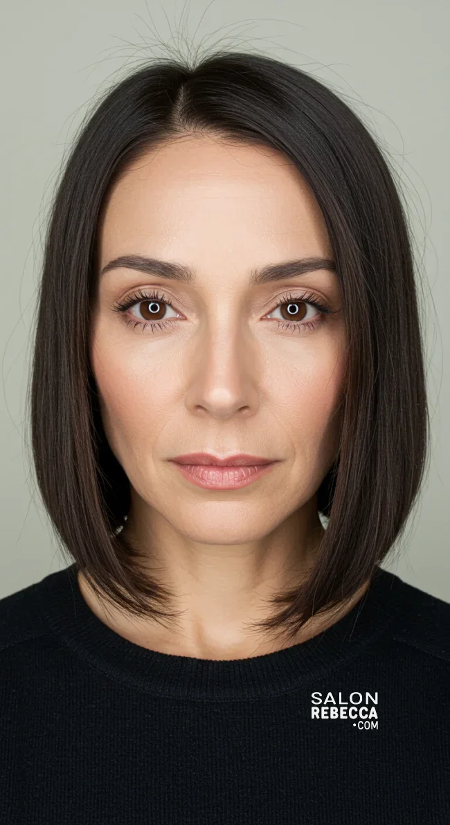 9. Sleek, Straight Lob | 15 Best Haircuts For Women Over 60