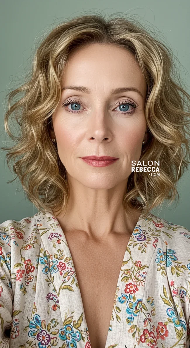 7. Soft Curls with Medium Length | 15 Best Haircuts For Women Over 60