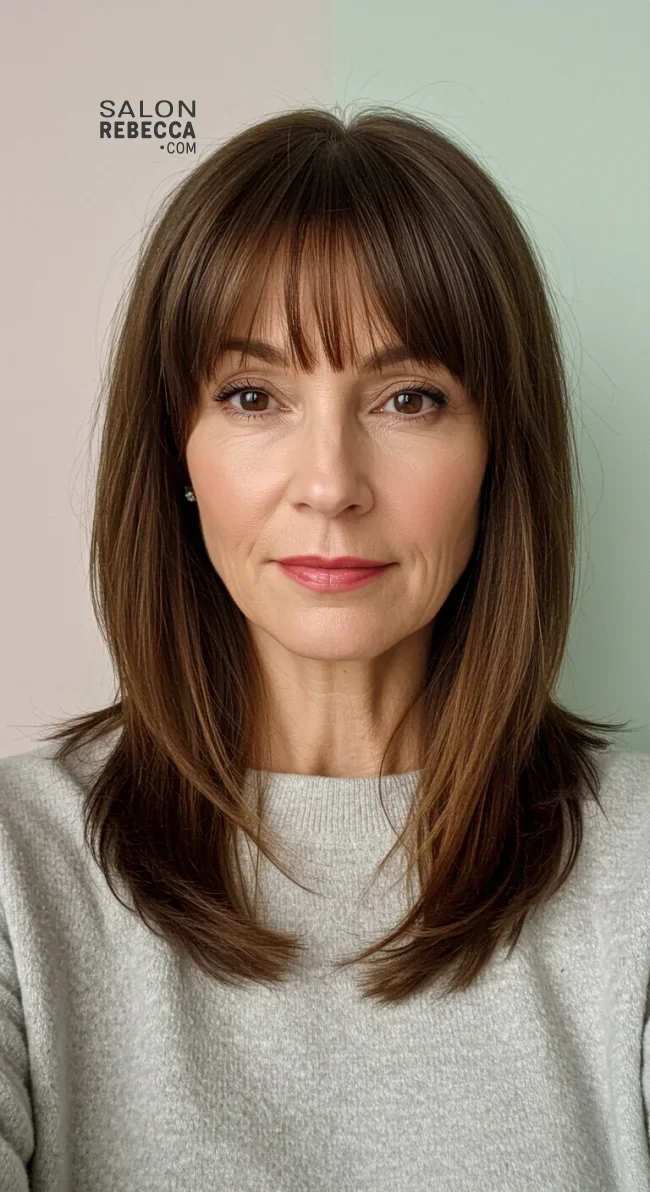 5. Curtain Bangs | Should A 60 Year Old Woman Wear Bangs?