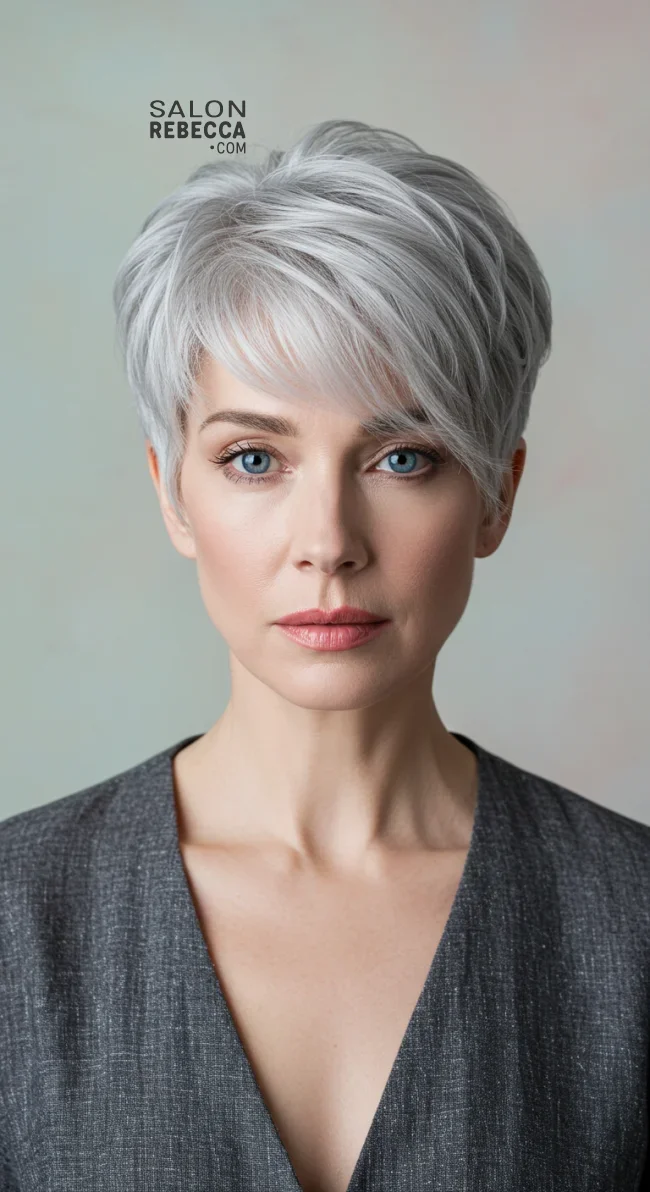 13. Silver Fox Pixie | 15 Short Hairstyles For Women Over 50 To Try