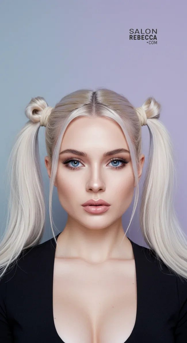 7. Space Buns and Pigtails | 7 Cute And Easy Pigtail Hairstyles For All Ages