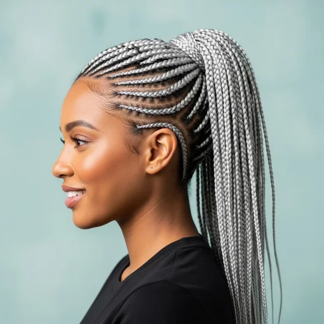 4. Braided Sides into a High Pony | 10 Chic Short Hair Ponytail Ideas