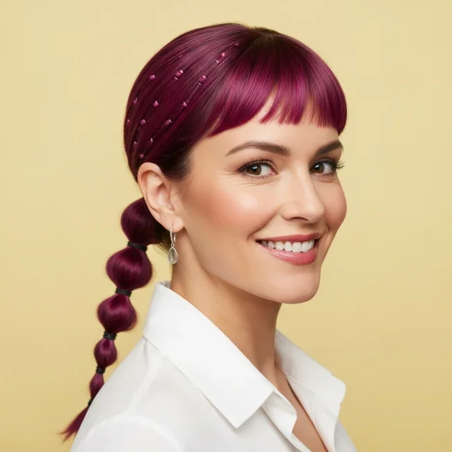 6. Micro Bubble Pony | 10 Chic Short Hair Ponytail Ideas
