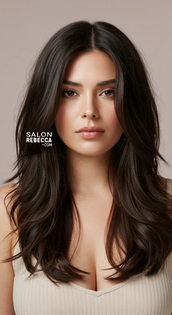 1. Long Layered Cut | Flattering Haircuts For Chubby Faces And Thick Hair