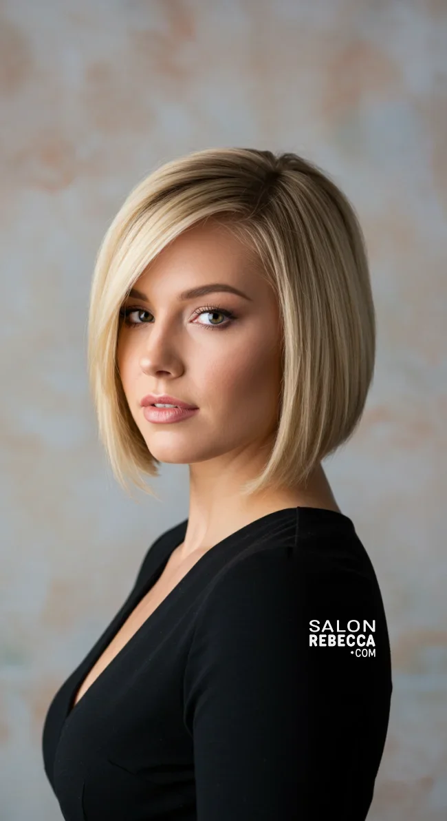 2. A-Line Bob | Flattering Haircuts For Chubby Faces And Thick Hair