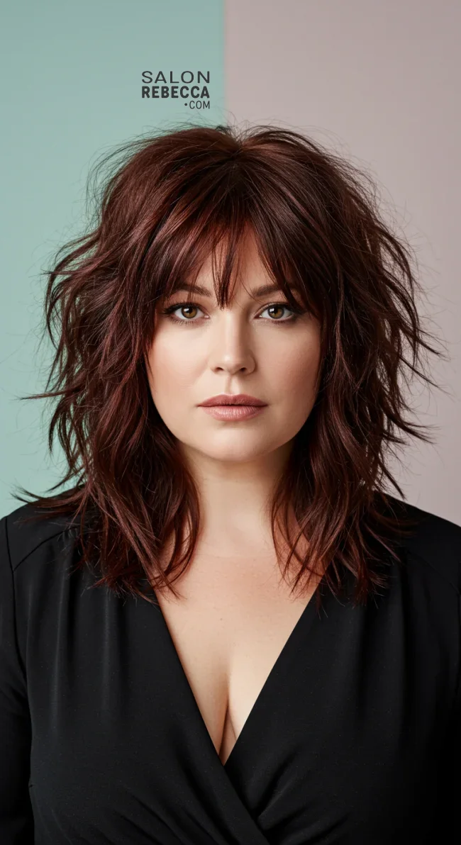 4. Shoulder-Length Shag | Flattering Haircuts For Chubby Faces And Thick Hair