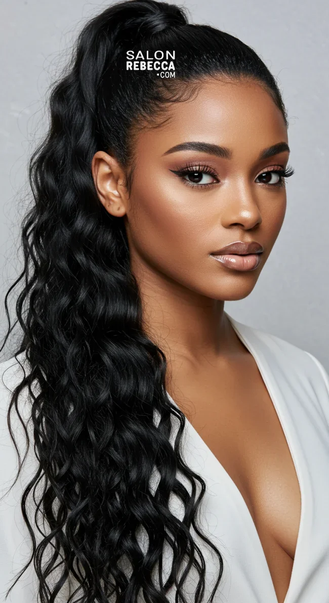 3. Half-Up Crimped Ponytail | 10 Best Crimped Hairstyles Trending In 2025