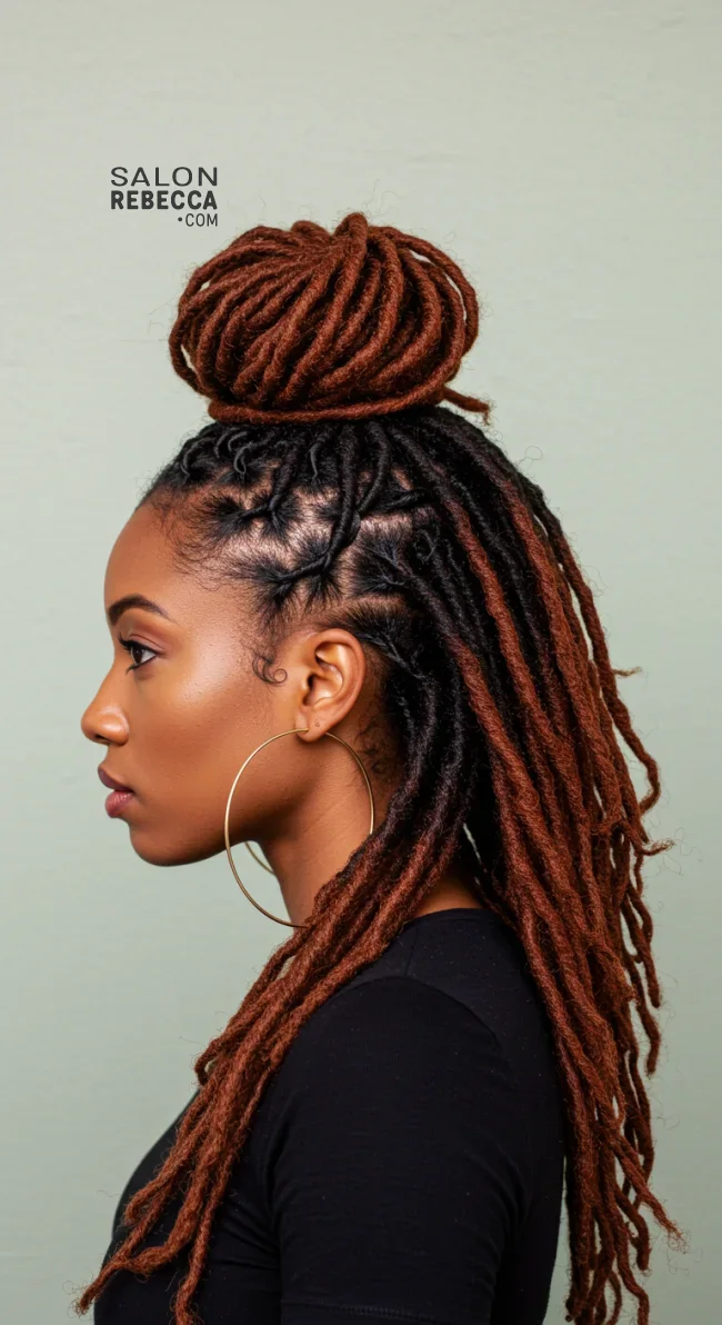 12. Half Bun Locs | 15 Gorgeous Ways To Style Your Locs