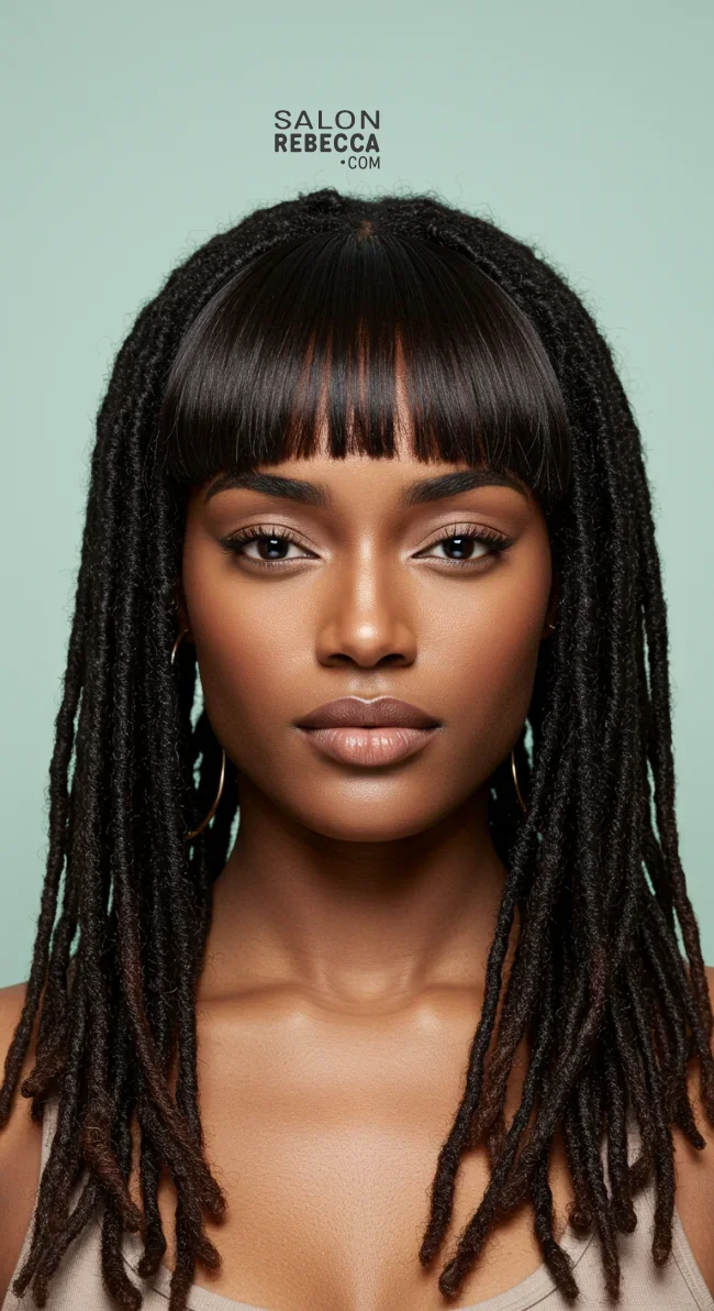 13. Modern Loc Bangs | 15 Gorgeous Ways To Style Your Locs