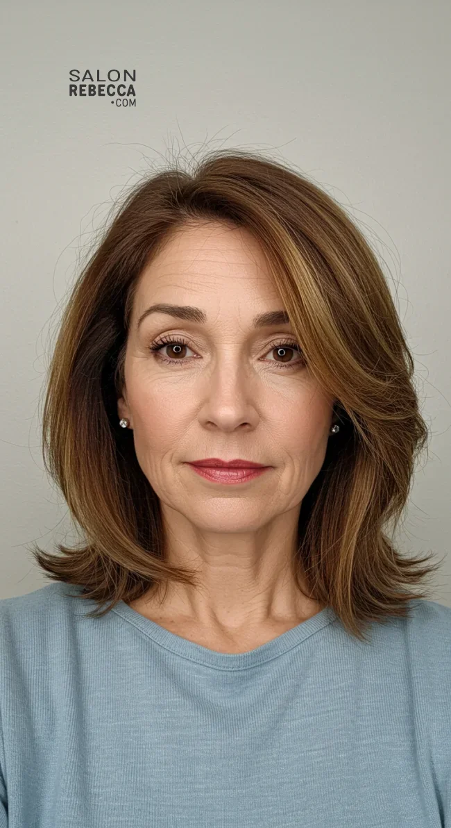 11. Layered Shoulder-Length Cut | What Hairstyles Are Good For Women Over 60 With Thinning Hair?