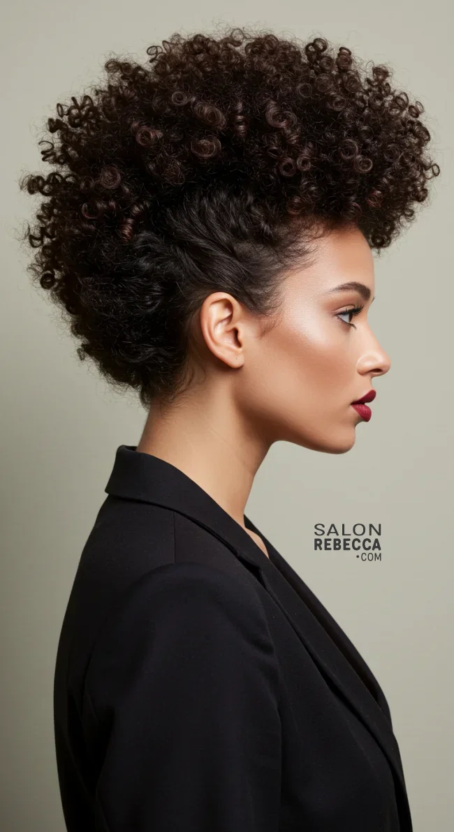 13. Curly Faux Hawk | 15 Amazing Hairstyles That You Can Do With Your Long Curly Hair