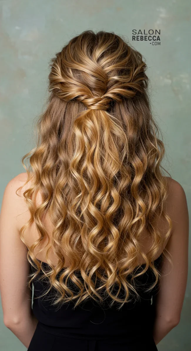2. Voluminous Half-Up, Half-Down | 15 Amazing Hairstyles That You Can Do With Your Long Curly Hair