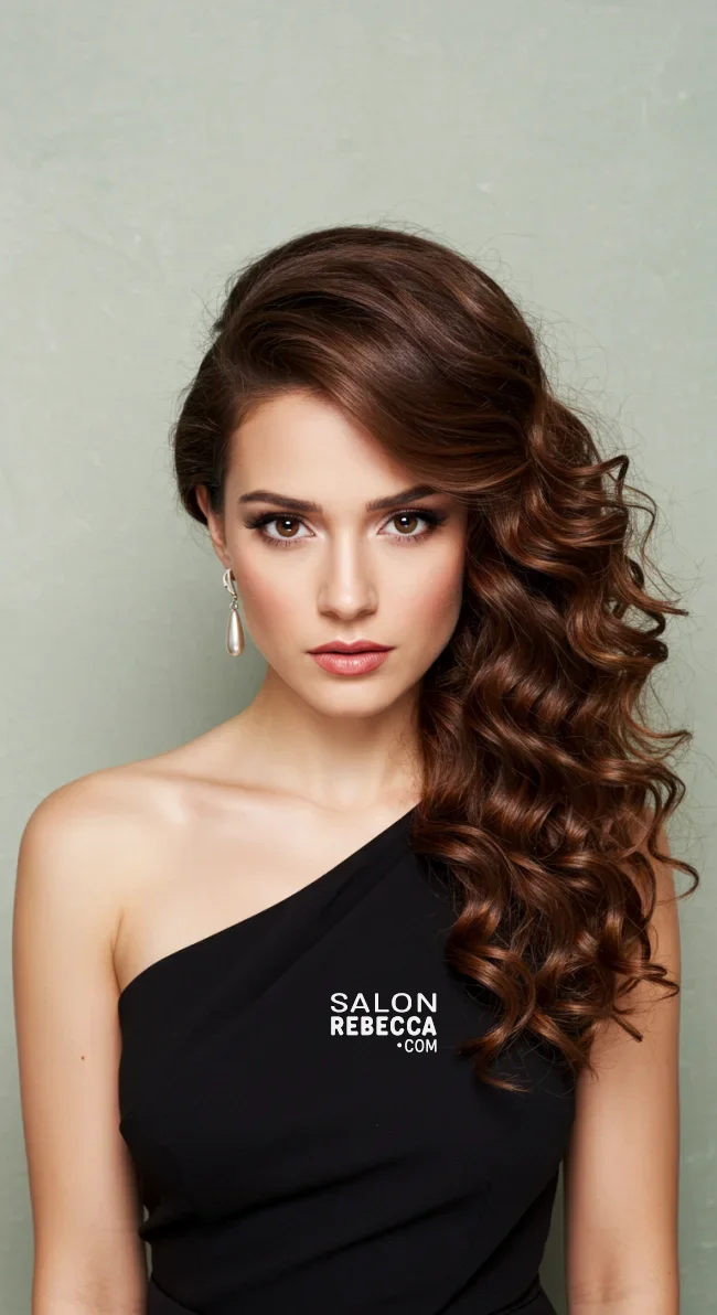 5. Side-Swept Curls | 15 Amazing Hairstyles That You Can Do With Your Long Curly Hair