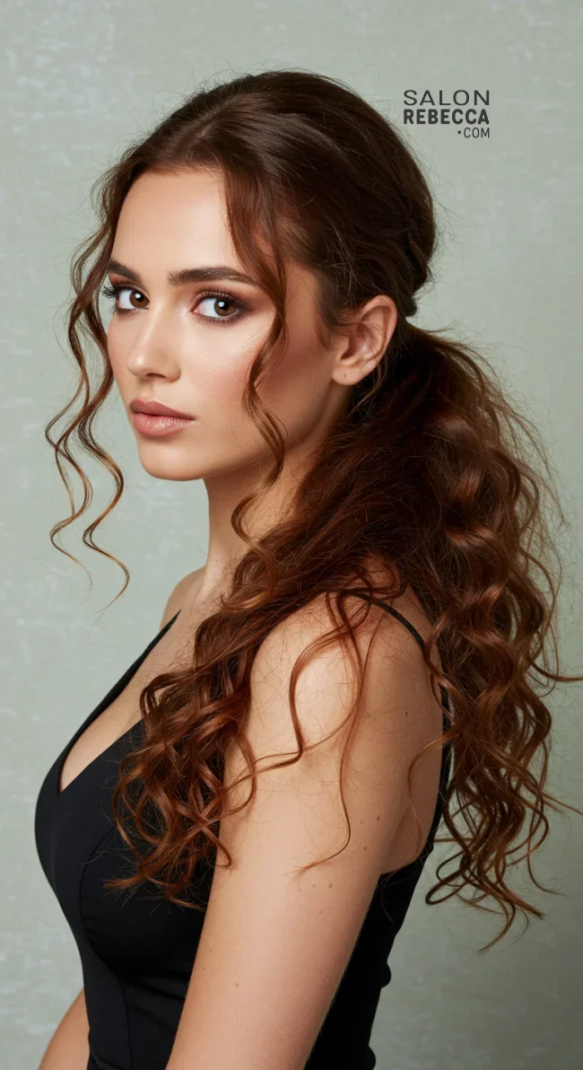 7. Low Curly Ponytail | 15 Amazing Hairstyles That You Can Do With Your Long Curly Hair