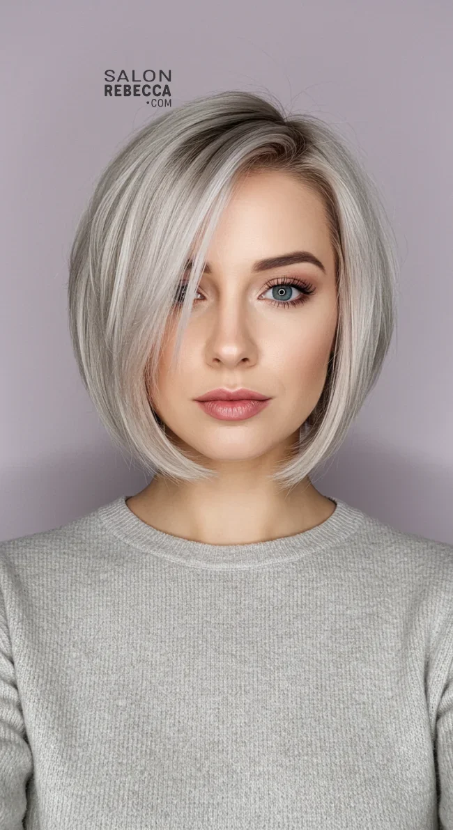 7. Pearl Blonde Balayage | Reverse Balayage For Grey Hair: Embracing Natural Beauty