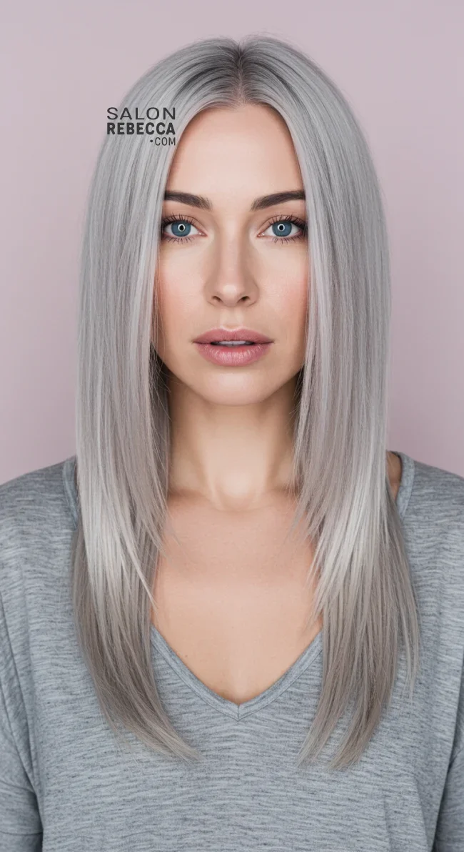 2. Ash Blonde Shadow Roots | Reverse Balayage For Grey Hair: Embracing Natural Beauty