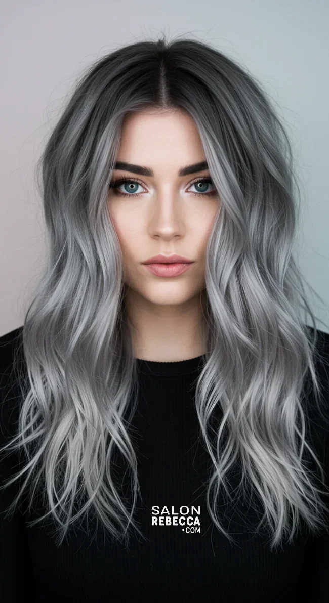 3. Smoky Gray Reverse Balayage | Reverse Balayage For Grey Hair: Embracing Natural Beauty