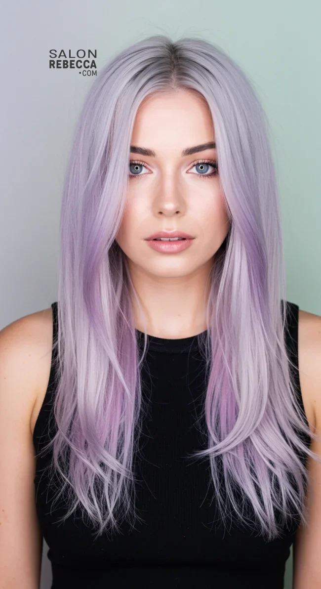 13. Silver Lavender Balayage | Reverse Balayage For Grey Hair: Embracing Natural Beauty