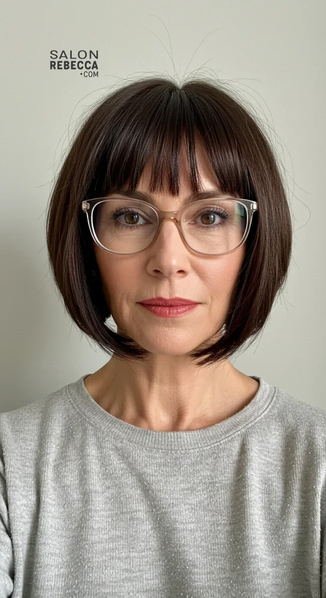 8. Classic French Bob | Short Hairstyles For Women Over 60 With Fine Hair And Glasses
