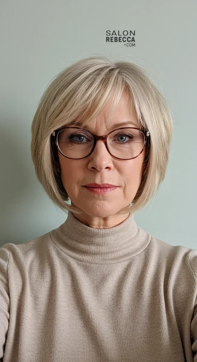 2. Soft Layered Bob | Short Hairstyles For Women Over 60 With Fine Hair And Glasses