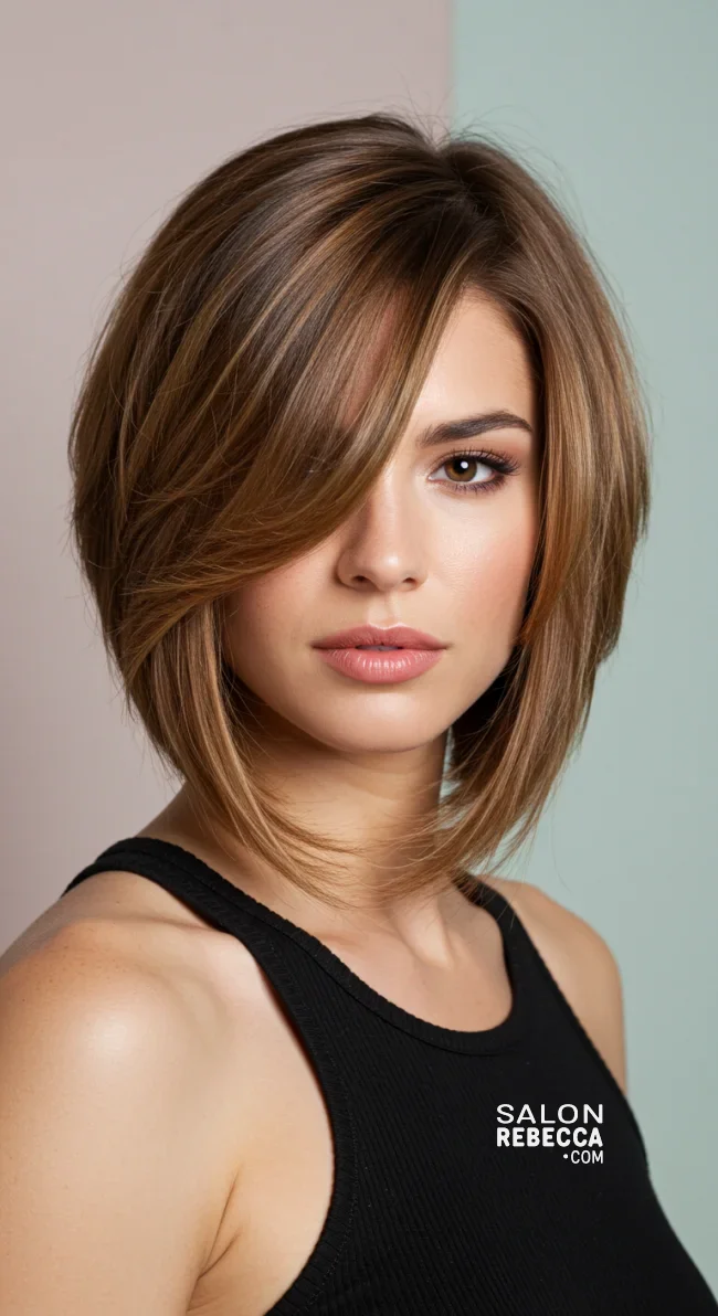 9. Side-Swept Layered Bob | Layered Bob Hairstyles: Unlocking The Trendiest Looks