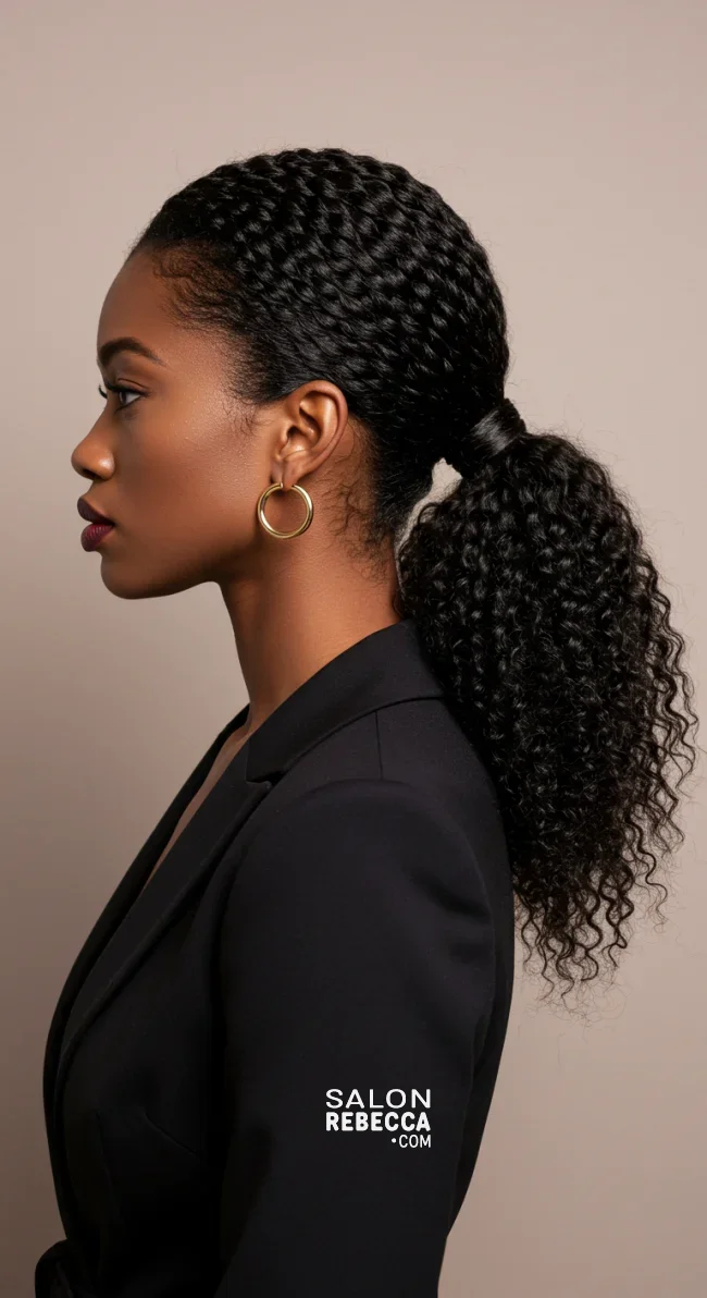 15. Crimped Ponytail | 15 Stunning Ponytail Hairstyles For Black Women