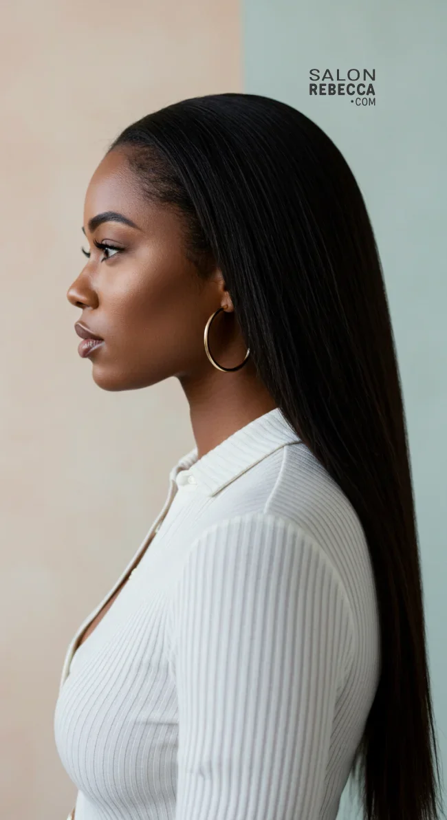 10. Kinky Straight Ponytail | 15 Stunning Ponytail Hairstyles For Black Women
