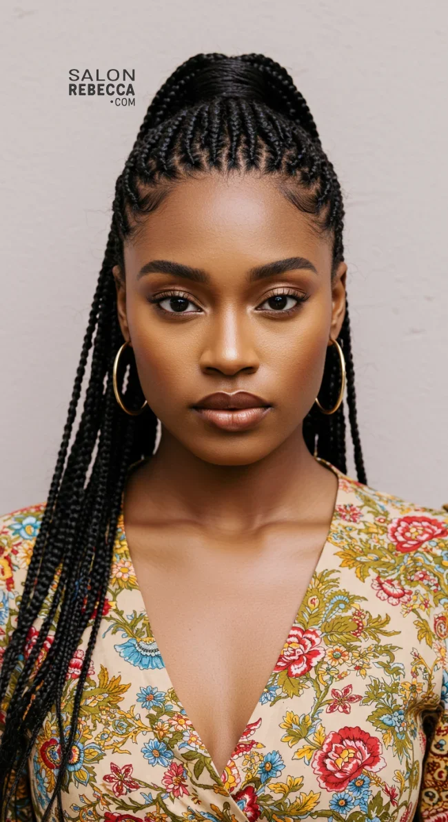 5. Braided Crown Ponytail | 15 Stunning Ponytail Hairstyles For Black Women