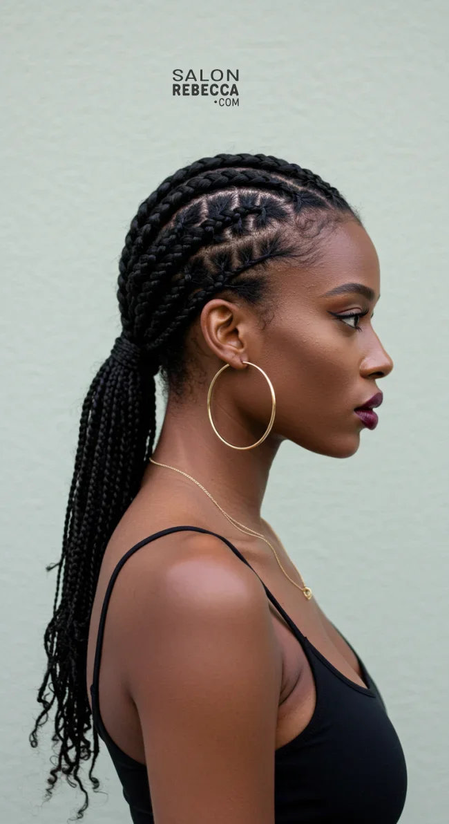 2. Low Braided Ponytail | 15 Stunning Ponytail Hairstyles For Black Women