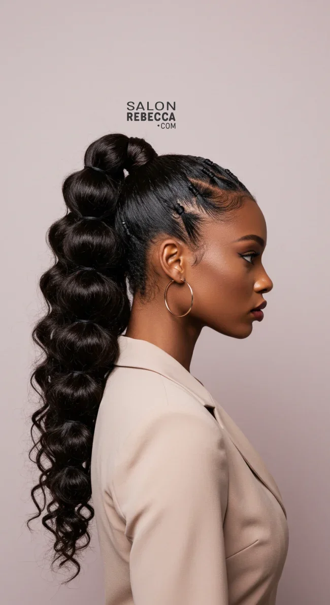 4. Bubble Ponytail | 15 Stunning Ponytail Hairstyles For Black Women