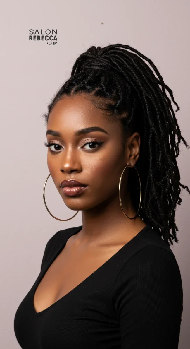 6. Faux Locs Ponytail | 15 Stunning Ponytail Hairstyles For Black Women