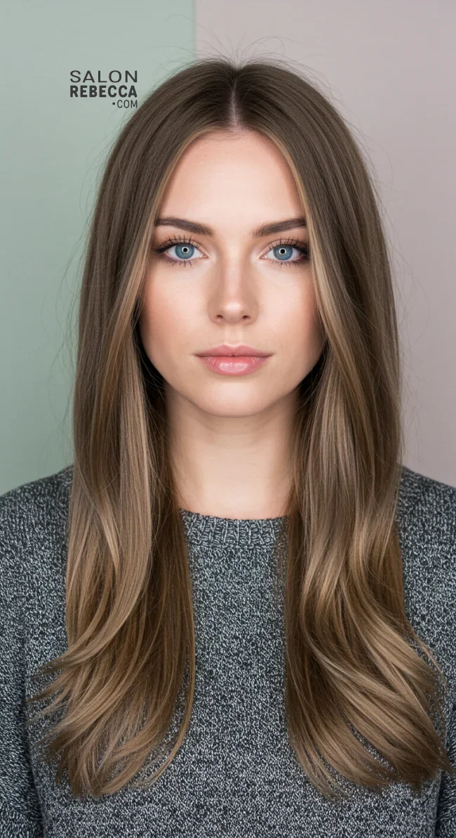 9. Ash Brown with Subtle Babylights | Perfect Hair Colors For Blue Or Green Eyes