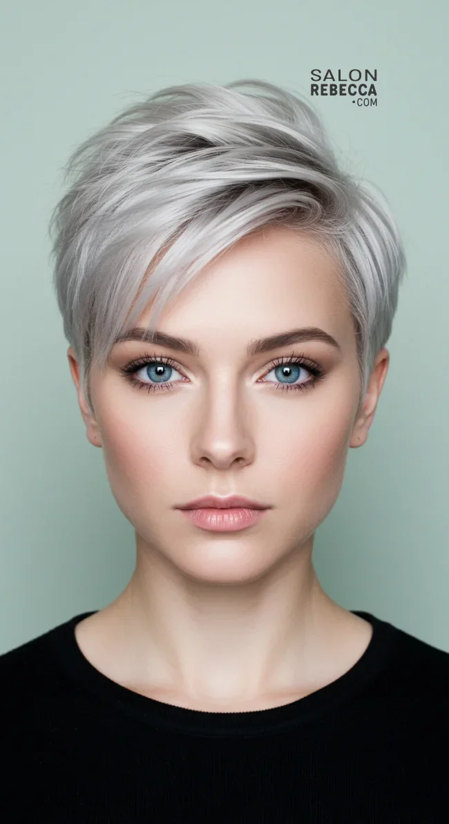 4. Platinum Blonde Pixie Cut | Perfect Hair Colors For Blue Or Green Eyes